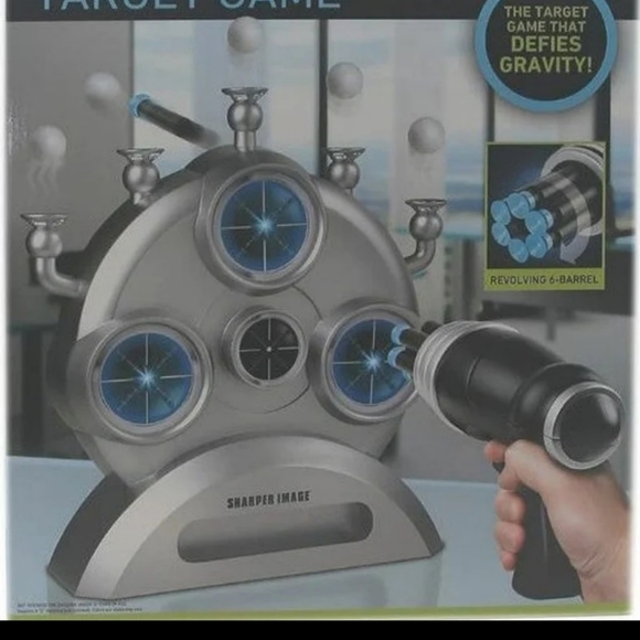 New Sharper Image Hover Target Game 6 Barrel Blaster 5 Floating Safe Indoor Gun - Picture 5 of 6